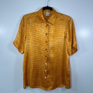Vintage Mondi silk snake print button up shirt